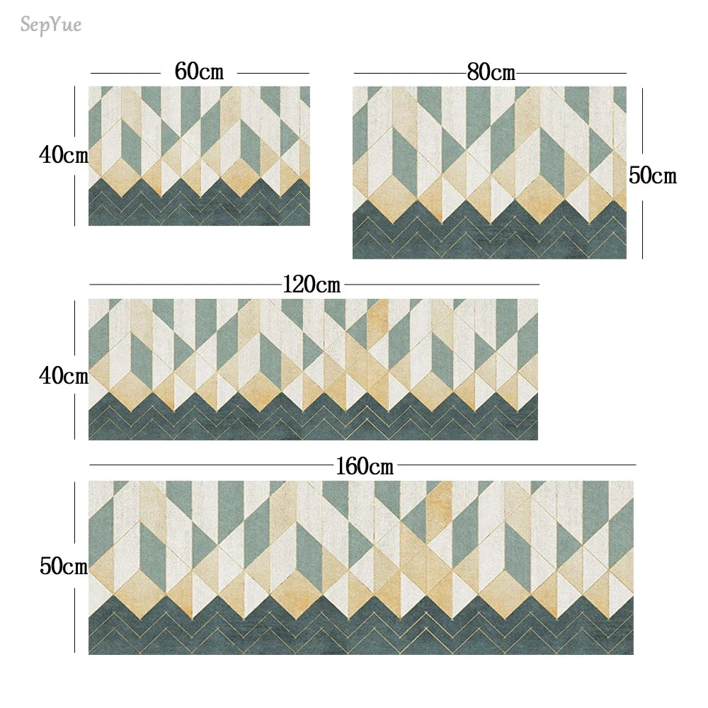 Tapis de Cuisine Minimaliste Imprimé Doux et Antidérapant