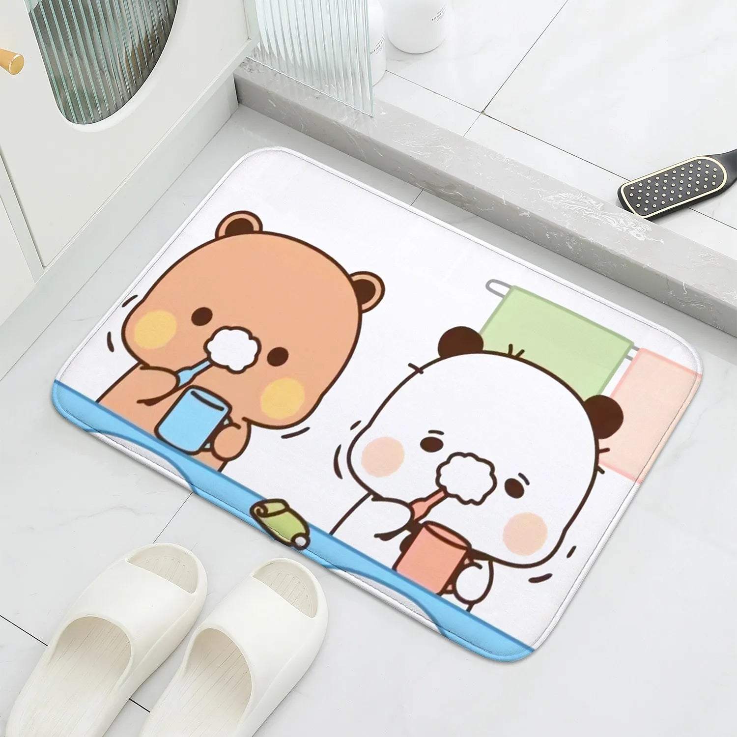 Tapis de Salle de Bain Mignon avec Motif Dessin Animé Antidérapant
