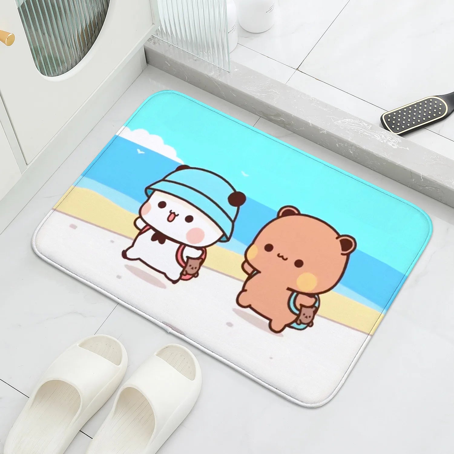 Tapis de Salle de Bain Mignon avec Motif Dessin Animé Antidérapant