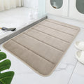 Tapis de Salle de Bain en Velours Antidérapant avec Motif Géométrique en Relief