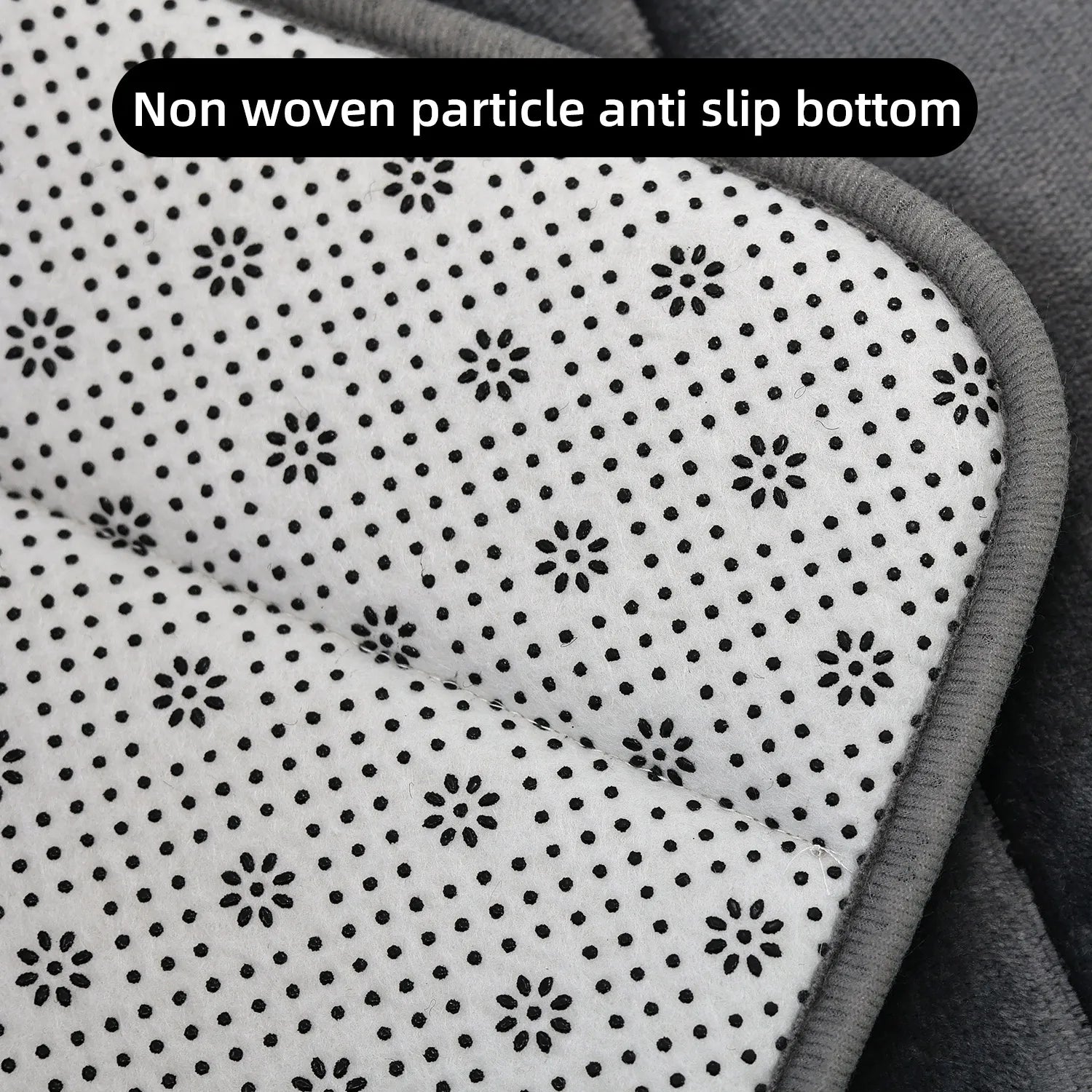 Tapis de Salle de Bain en Velours Antidérapant avec Motif Géométrique en Relief