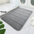 Tapis de Salle de Bain en Velours Antidérapant avec Motif Géométrique en Relief