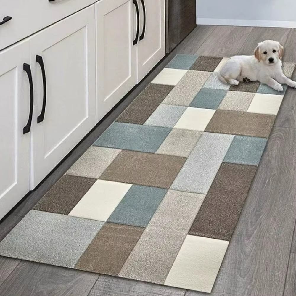 Tapis de cuisine géométrique moderne antidérapant
