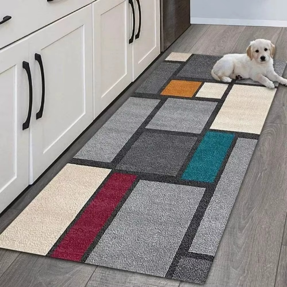 Tapis de cuisine géométrique moderne antidérapant