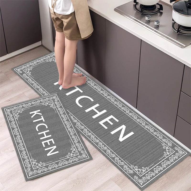 Tapis de Cuisine Minimaliste Imprimé Doux et Antidérapant