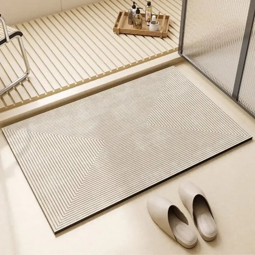 Tapis de Salle de Bain Rectangulaire à Séchage Rapide Antidérapant