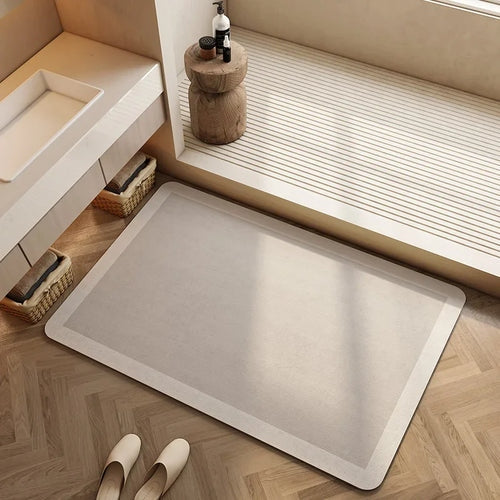 Tapis de Salle de Bain Rectangulaire à Séchage Rapide Antidérapant