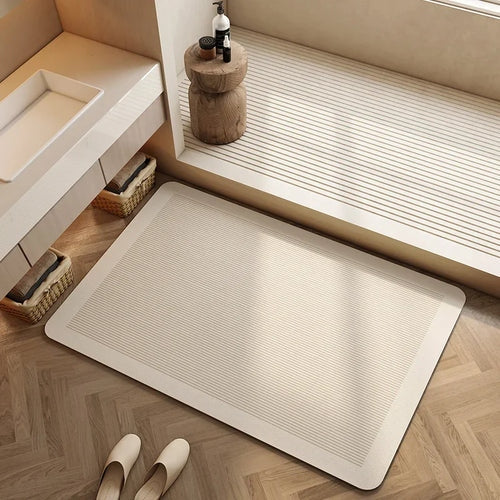 Tapis de Salle de Bain Rectangulaire à Séchage Rapide Antidérapant