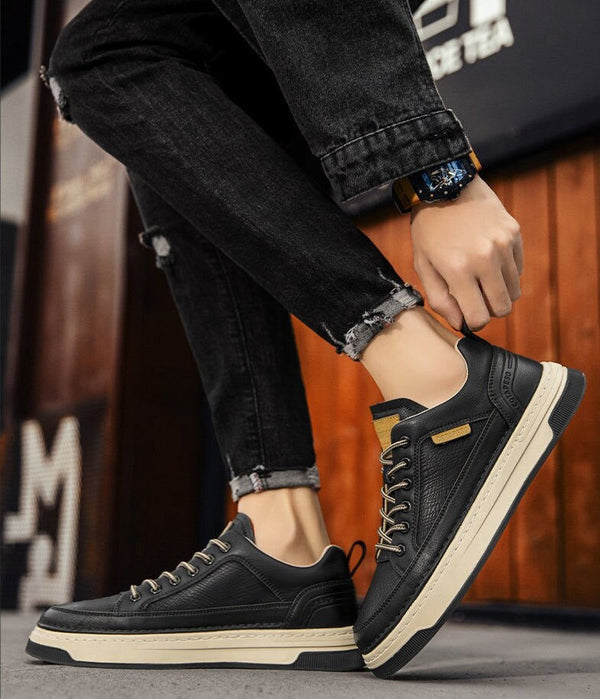 Baskets Homme Décontractées en Cuir Antidérapantes - UrbanGrip