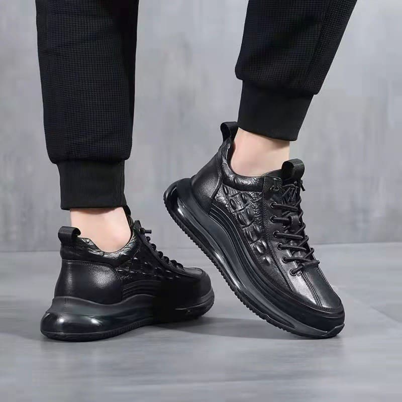 Baskets Elegance 3D en Cuir pour Homme