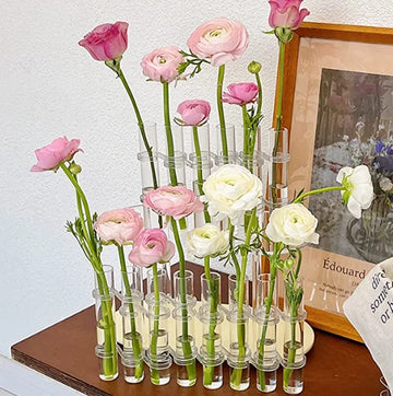 Vase Ajustable en Verre Transparent pour Décoration