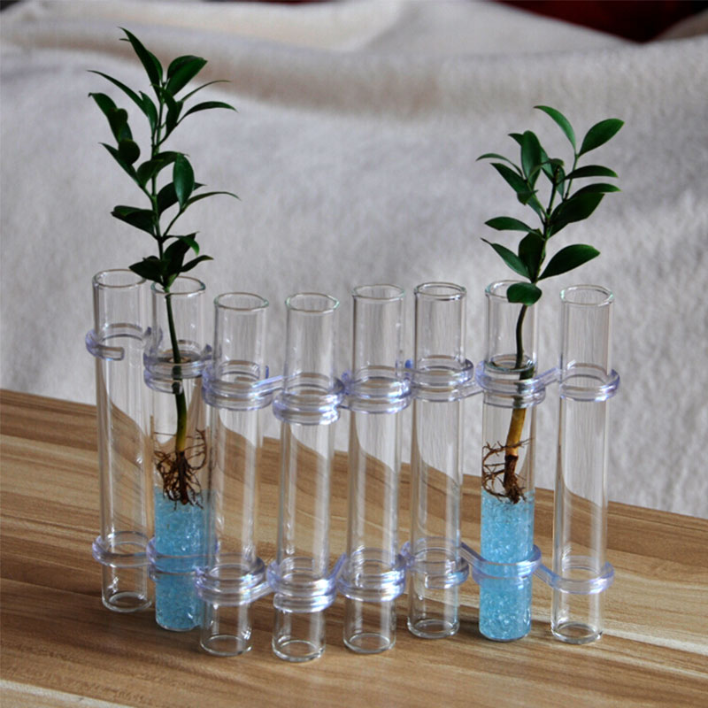 Vase Ajustable en Verre Transparent pour Décoration