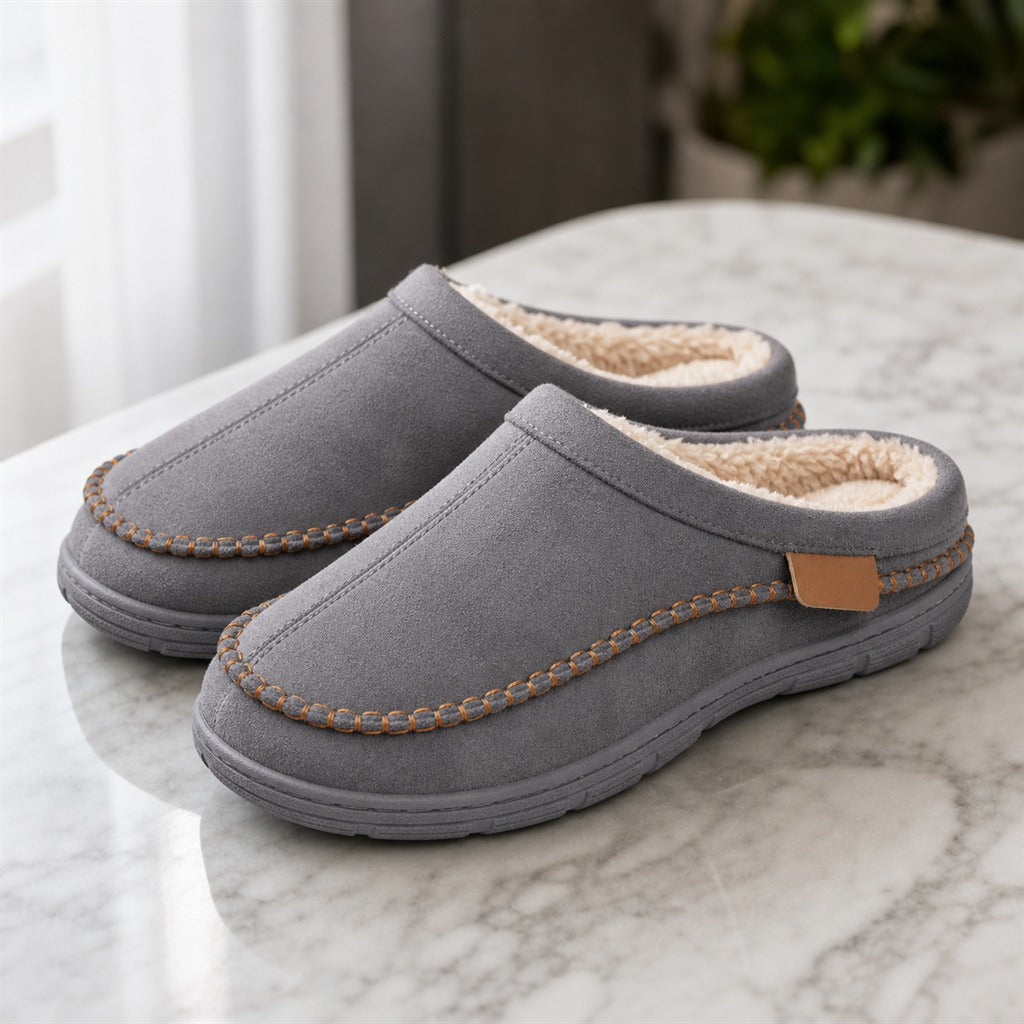 Chaussons Homme Peluche Effet Daim 2