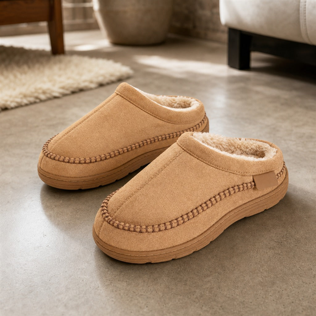 Chaussons Homme Peluche Effet Daim 3