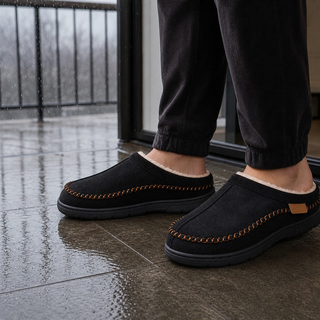 Chaussons Homme Peluche Effet Daim 6