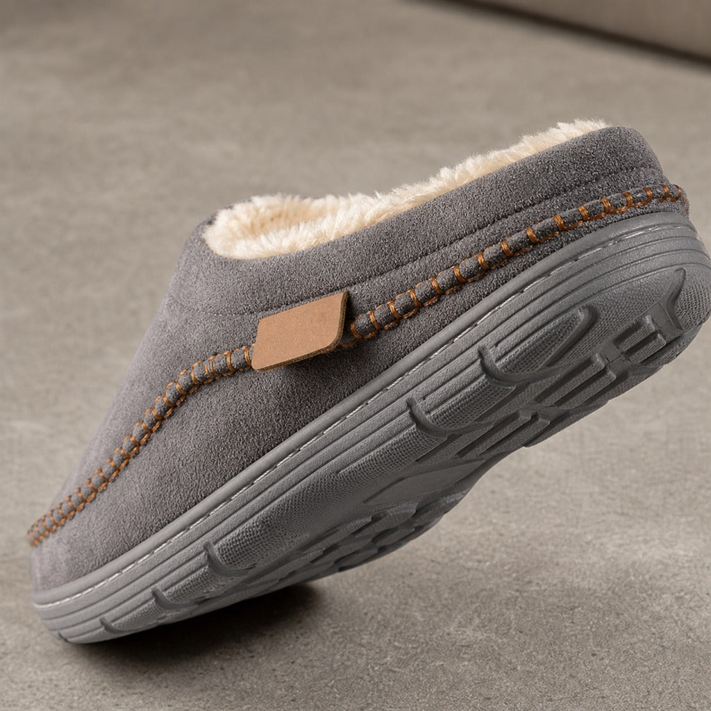 Chaussons Homme Peluche Effet Daim 8