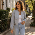 Blouson Bomber Femme Col V - lifestyle 2