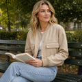 Blouson Bomber Femme Col V - lifestyle 3
