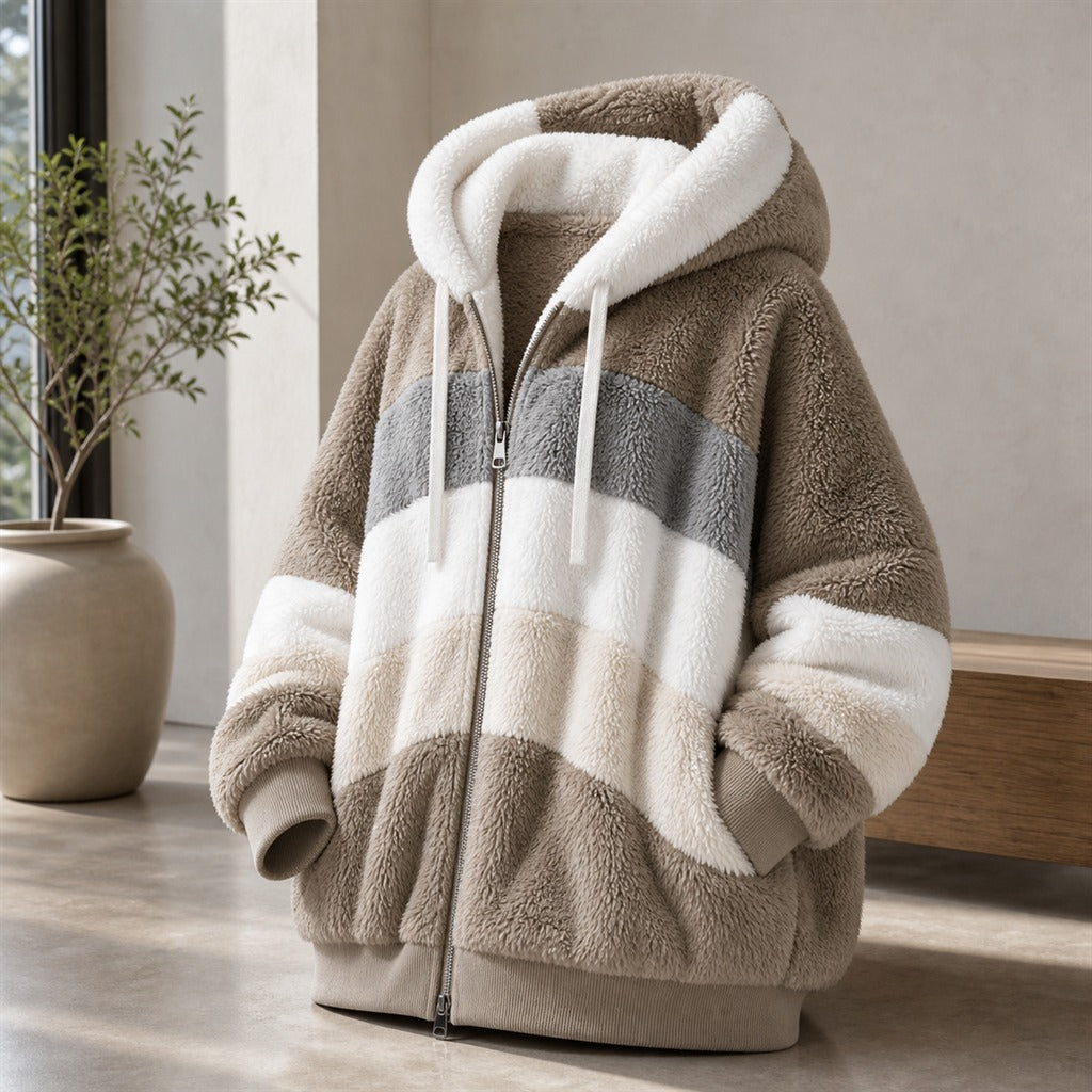 Veste Oversize Femme Peluche à Capuche Hiver 3