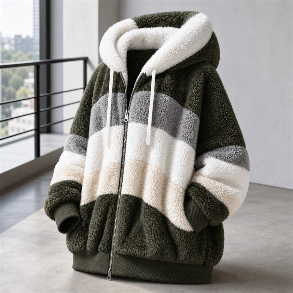 Veste Oversize Femme Peluche à Capuche Hiver 5