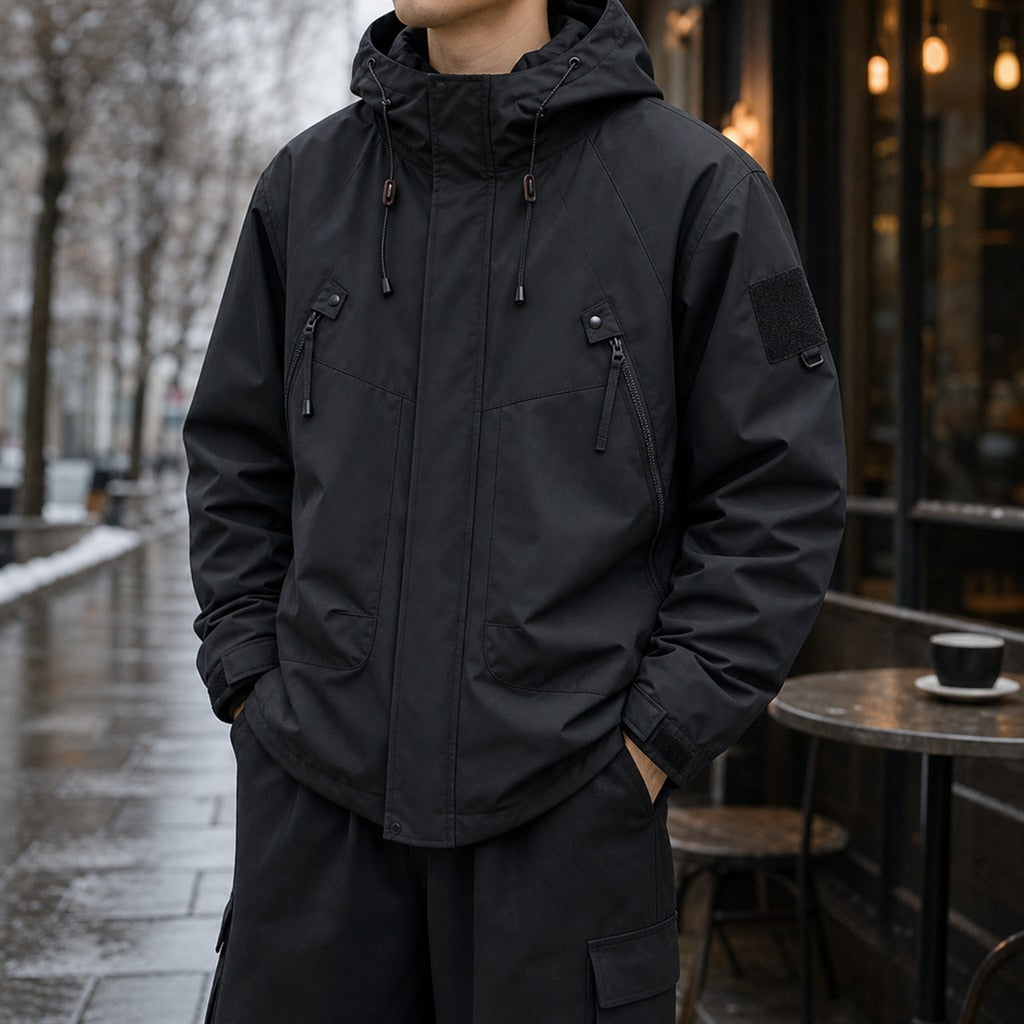 Veste Bomber Homme Softshell Imperméable à Capuche 6