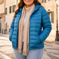 Doudoune Puffer Femme Grande Taille Bleu Lac