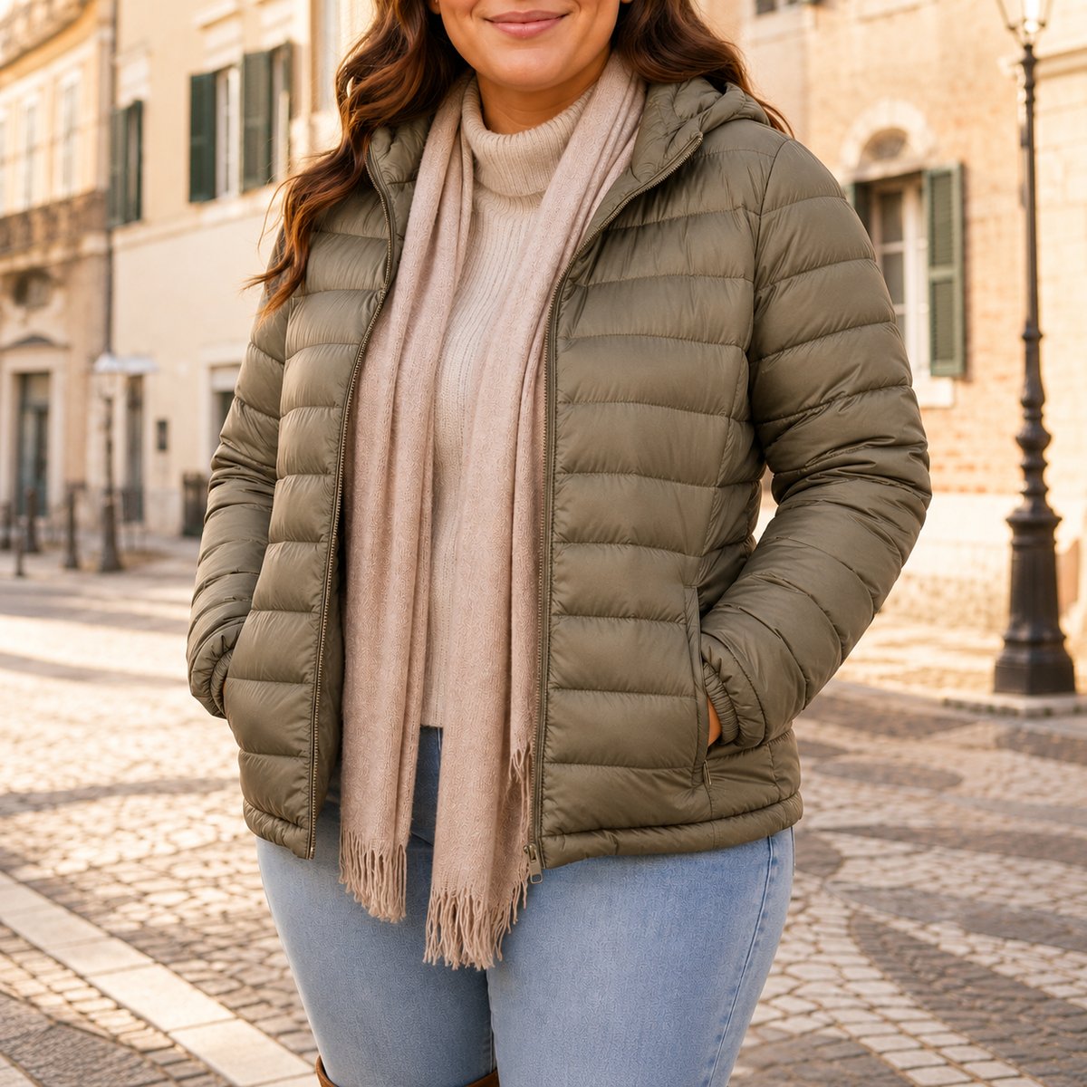 Doudoune Puffer Femme Grande Taille Kaki