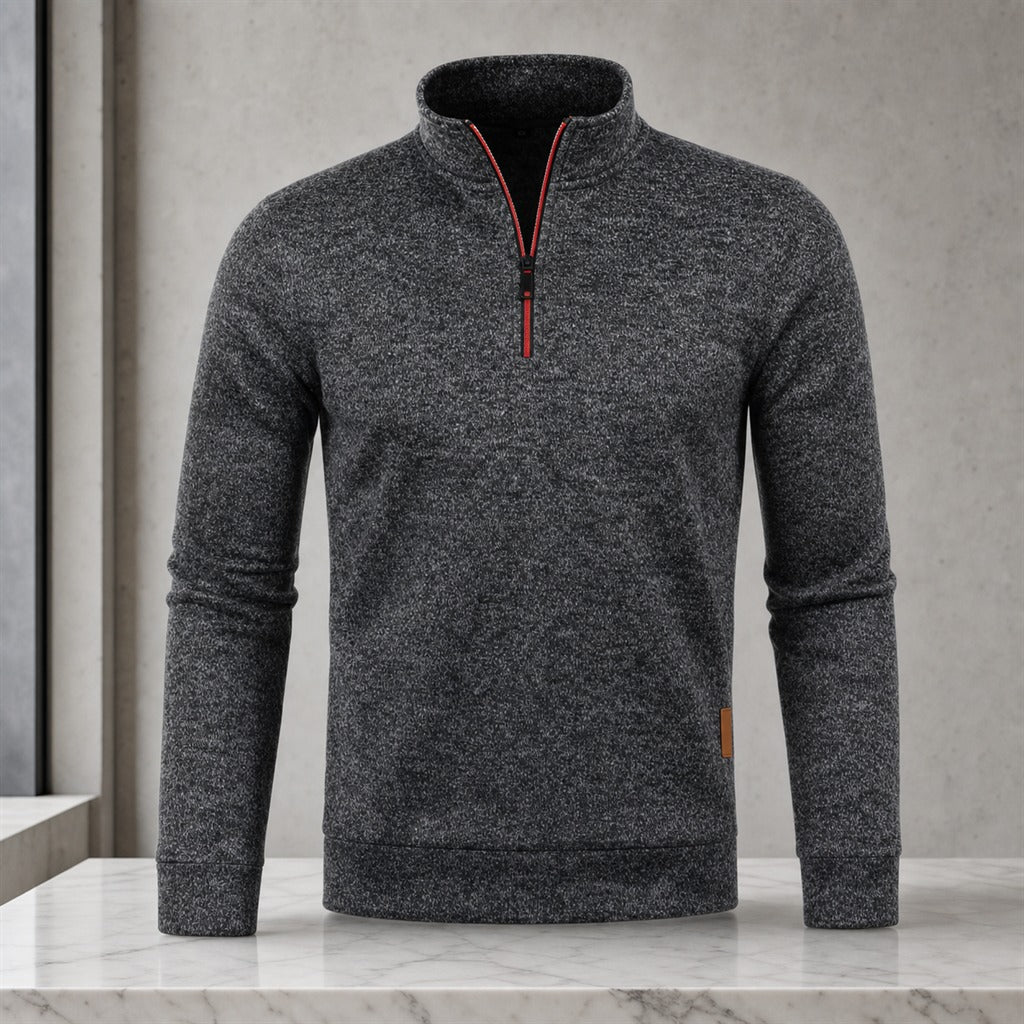 Sweat Homme Demi-Zip Col Montant Streetwear 2