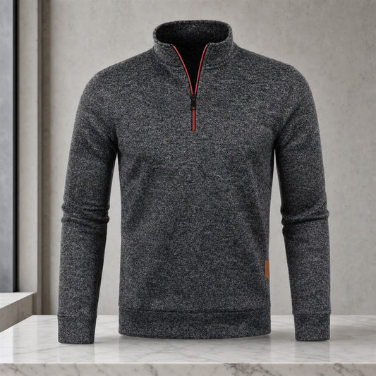 Sweat Homme Demi-Zip Col Montant Streetwear 2