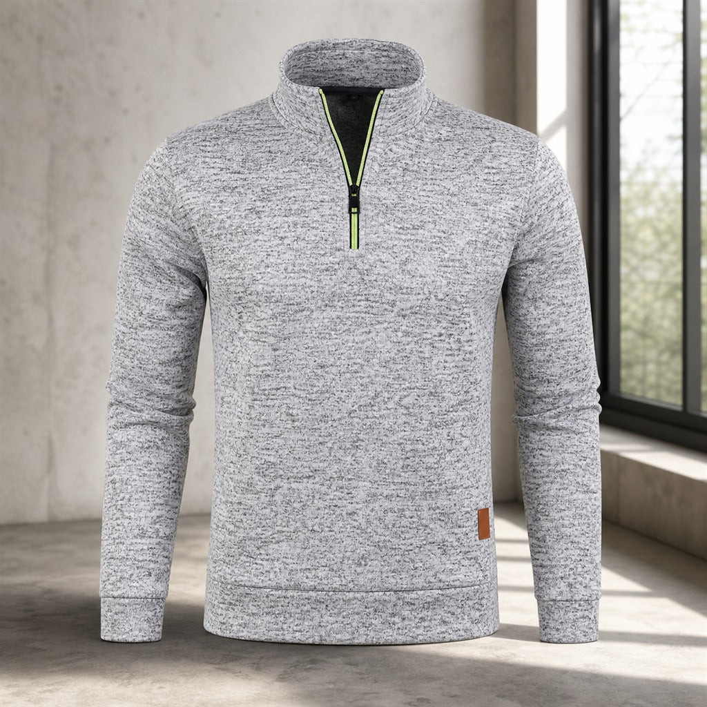 Sweat Homme Demi-Zip Col Montant Streetwear 3