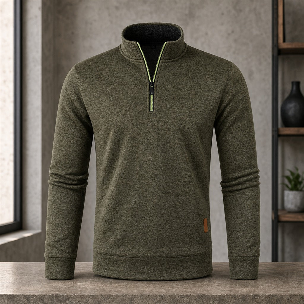 Sweat Homme Demi-Zip Col Montant Streetwear 6