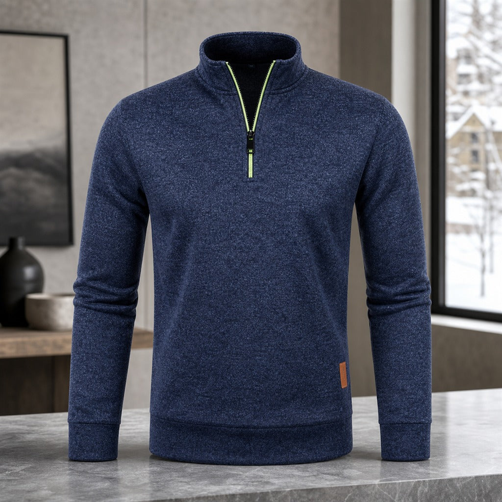 Sweat Homme Demi-Zip Col Montant Streetwear 7
