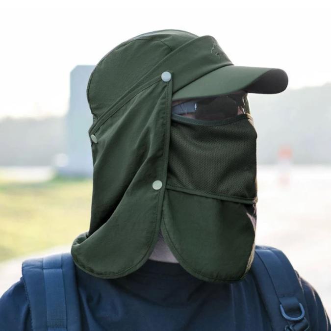 Casquette de Pêche avec Protection UV 4 en 1