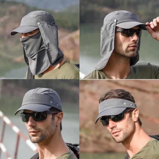 Casquette de Pêche avec Protection UV 4 en 1