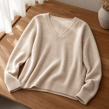 Pull Femme Cachemire Col V Dentelle Hiver 1
