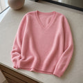 Pull Femme Cachemire Col V Dentelle Hiver 5
