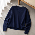 Pull Femme Cachemire Col V Dentelle Hiver 7