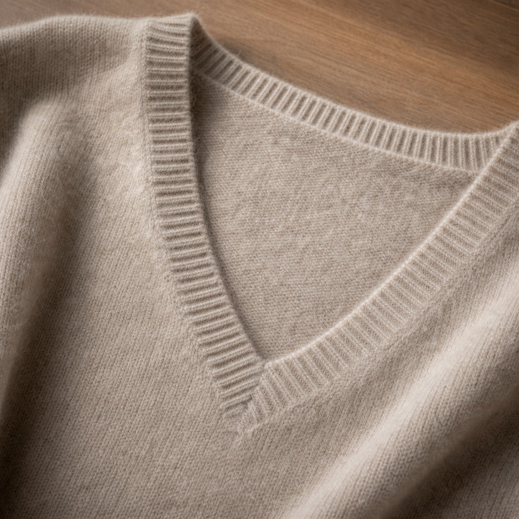 Pull Femme Cachemire Col V Dentelle Hiver 9