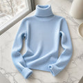 Pull Femme Col Montant Basique Couleur Unie Hiver 2