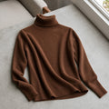 Pull Femme Col Montant Basique Couleur Unie Hiver 6