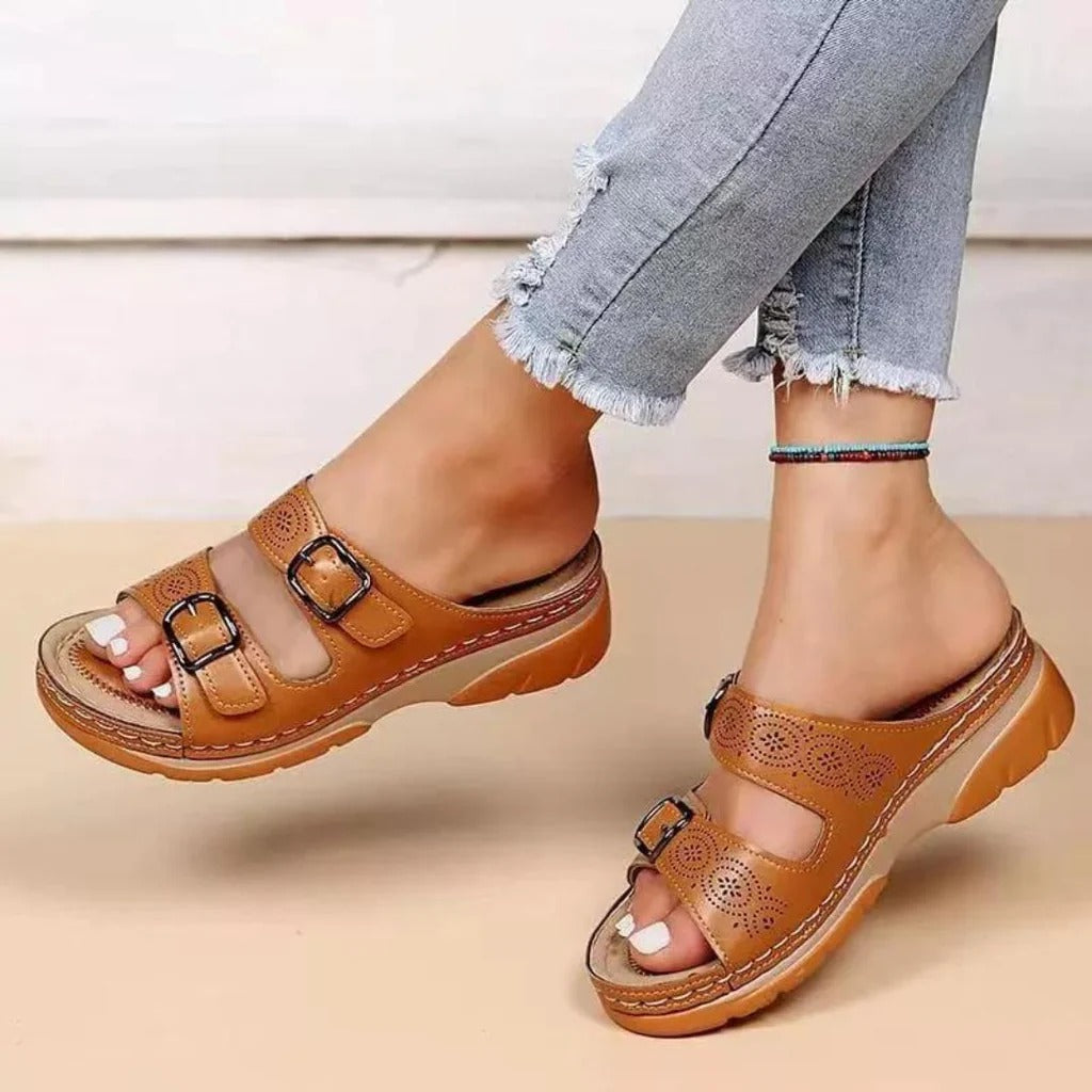 Sandale Orthopédique Femme à Talon Moyen