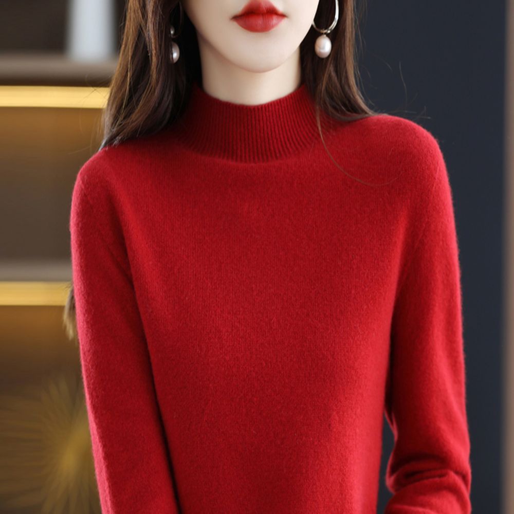 Pull cachemire rouge