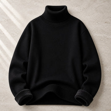 Pull Homme Col Montant Maille Slim Anti-Bouloches 1
