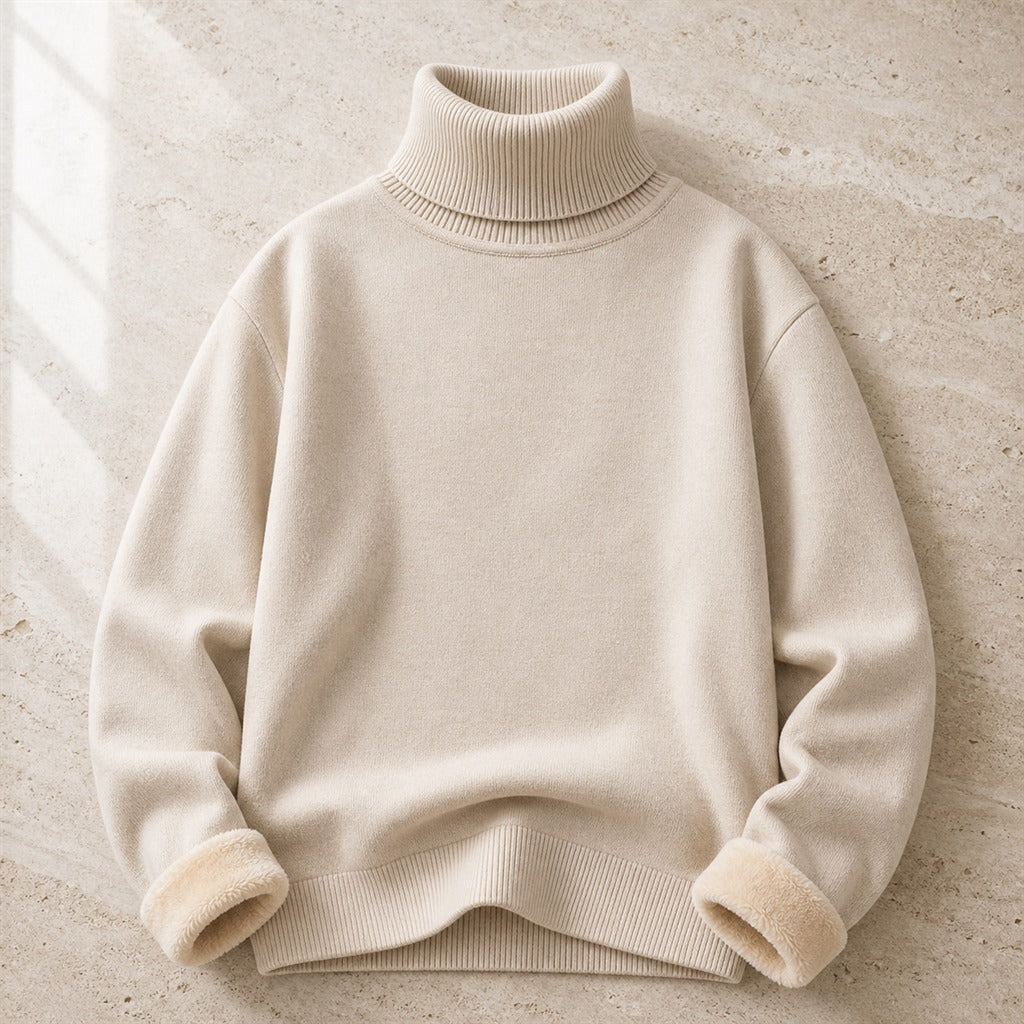 Pull Homme Col Montant Maille Slim Anti-Bouloches 3