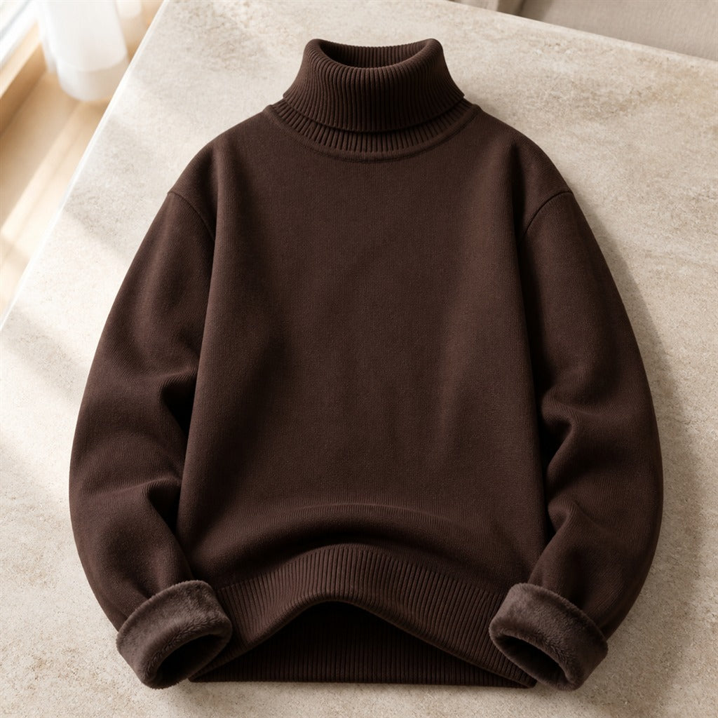 Pull Homme Col Montant Maille Slim Anti-Bouloches 4
