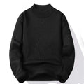 Pull Homme Col Montant Mock Neck - Tricot Uni Casual Pull-over Manches Longues pour Automne et Hiver