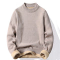 pull-homme-col-montant-mock-neck-tricot-uni-casual-pull-over-manches-longues-pour-automne-et-hiver - 2