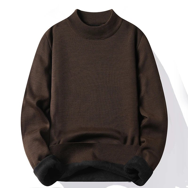 pull-homme-col-montant-mock-neck-tricot-uni-casual-pull-over-manches-longues-pour-automne-et-hiver - 3