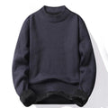 pull-homme-col-montant-mock-neck-tricot-uni-casual-pull-over-manches-longues-pour-automne-et-hiver - 5