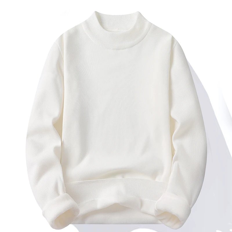 pull-homme-col-montant-mock-neck-tricot-uni-casual-pull-over-manches-longues-pour-automne-et-hiver - 6